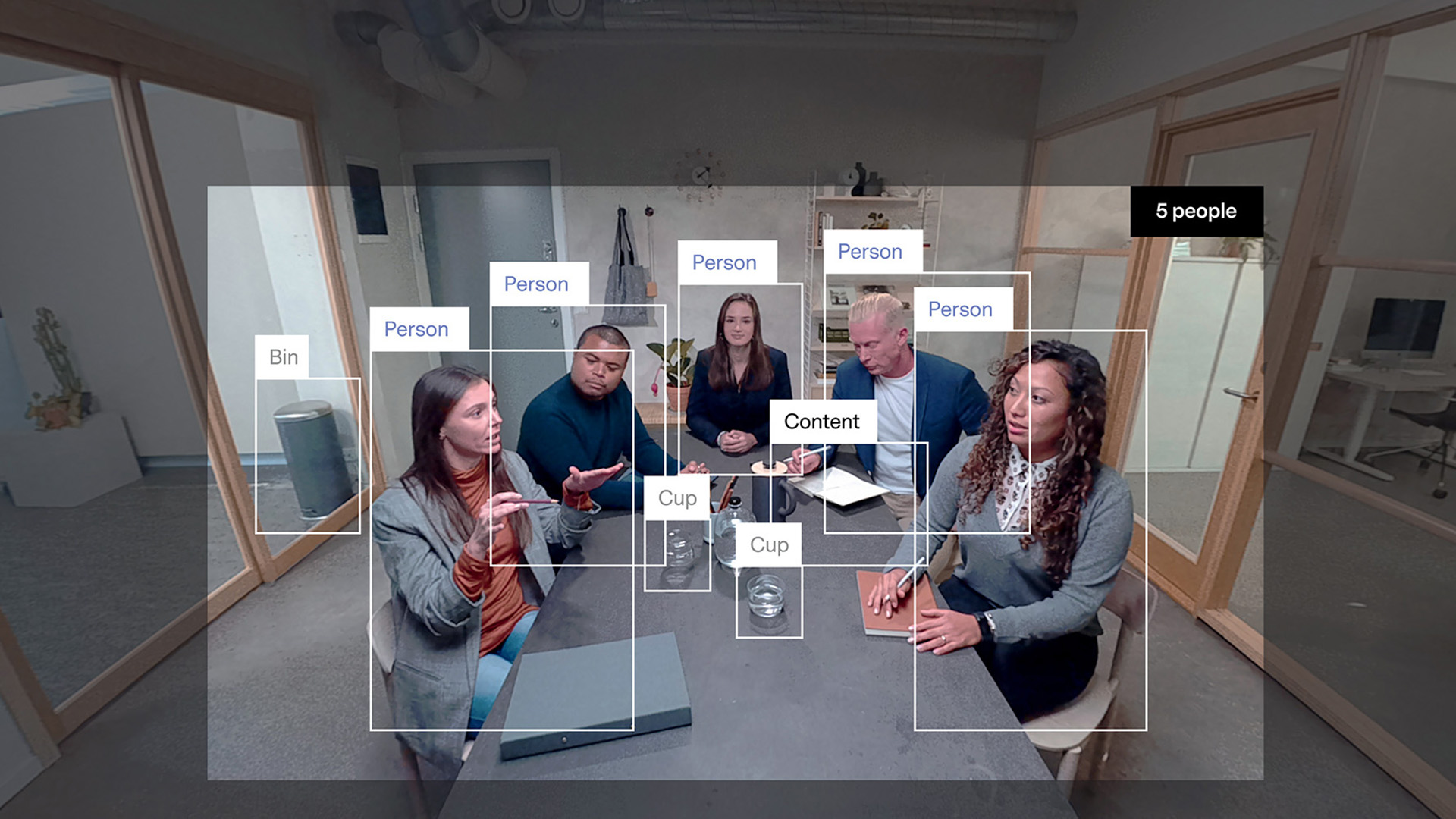 La caméra Huddly IQ est pourvue d’un capteur de 12 millions de pixels et d’un zoom numérique 4x. Le système de cadrage détecte les personnes et adapte le cadrage en conséquence. © Huddly