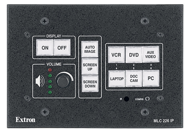 Un automate simple, comme celui de la série MLC d’Extron, permet d’unifier les commandes entre toutes les salles de réunion quels que soient leurs équipements. © Extron
