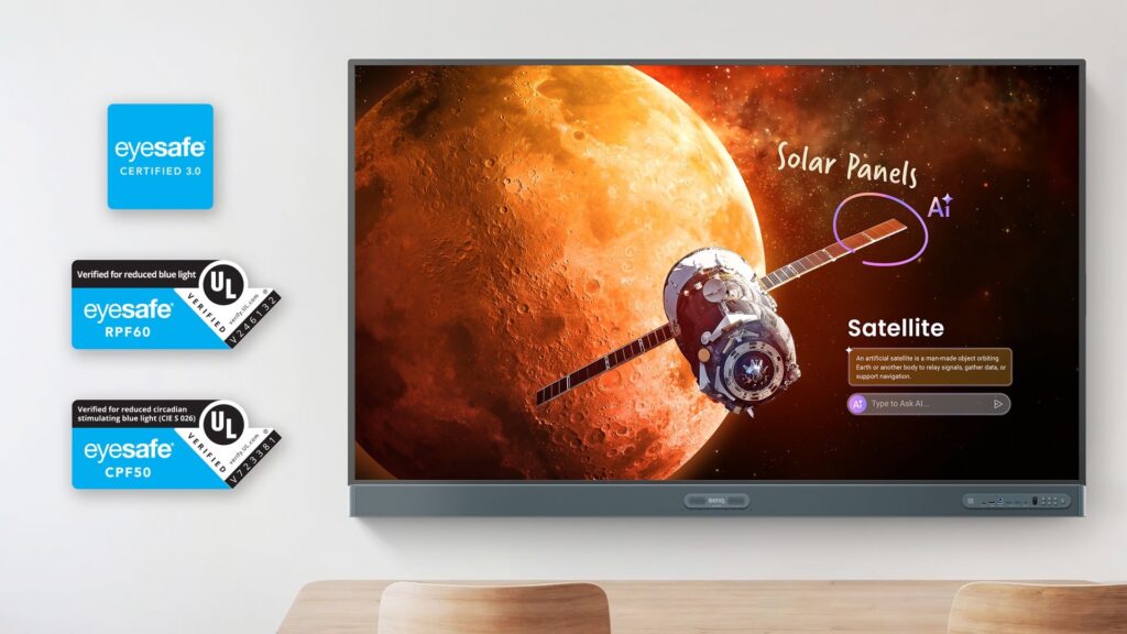 Les derniers écrans interactifs BenQ sont les premières au monde à recevoir la certification Eyesafe Display 3.0, délivrée par UL Solutions.